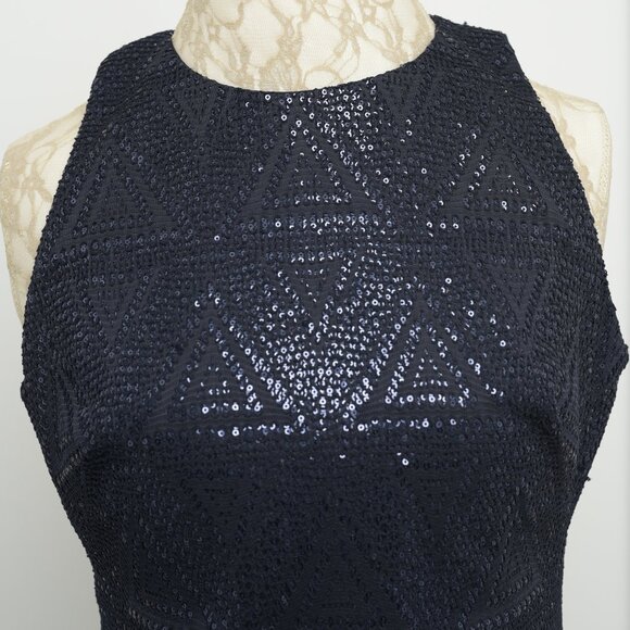 Ralph Lauren Dark Navy Sequin Dress, Size 10 - Picture 3 of 10